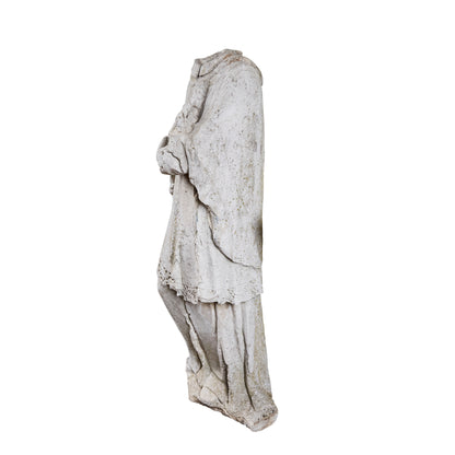 19th Century Italian Vicente Limestone Fragment of a Cardinal
