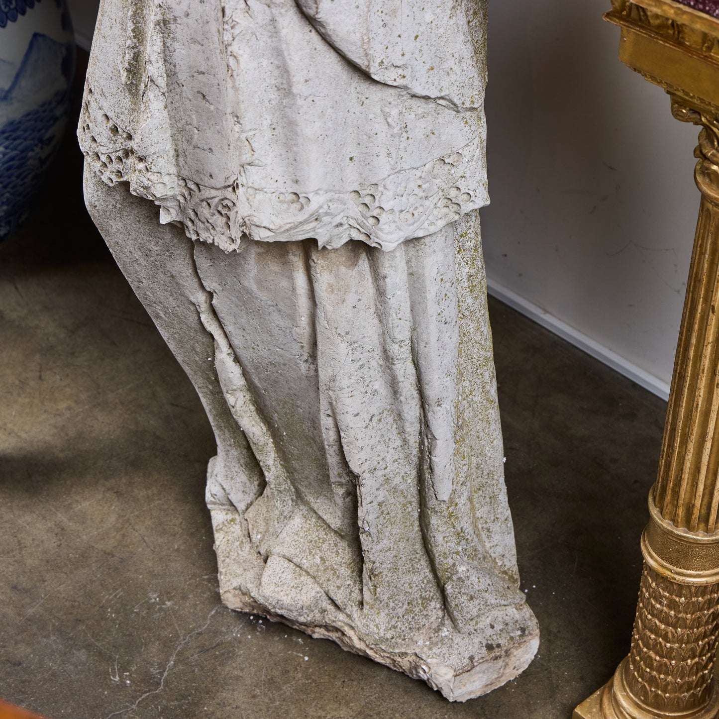 19th Century Italian Vicente Limestone Fragment of a Cardinal