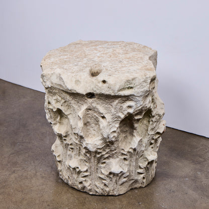 Roman Carrara Marble Capital Fragment — 5th Century