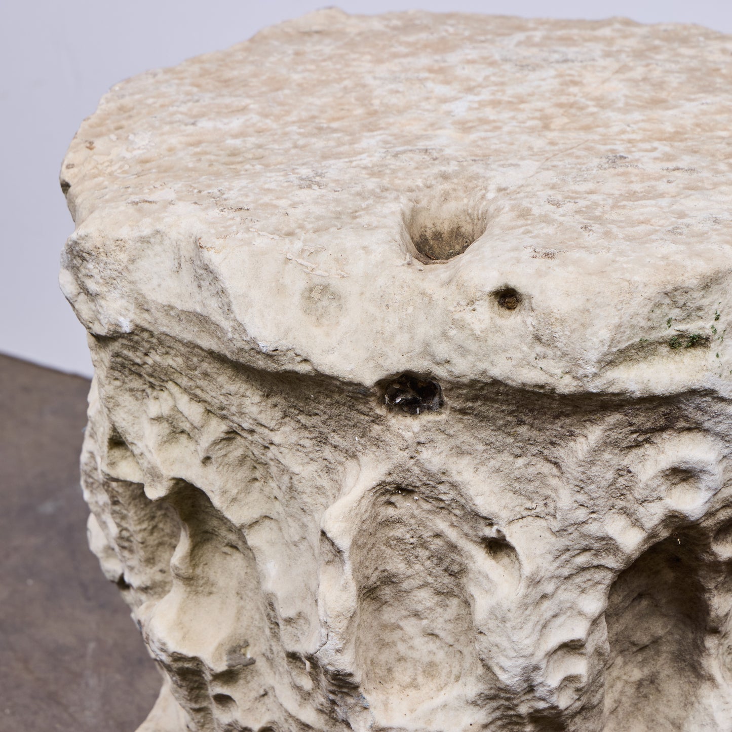 Roman Carrara Marble Capital Fragment — 5th Century
