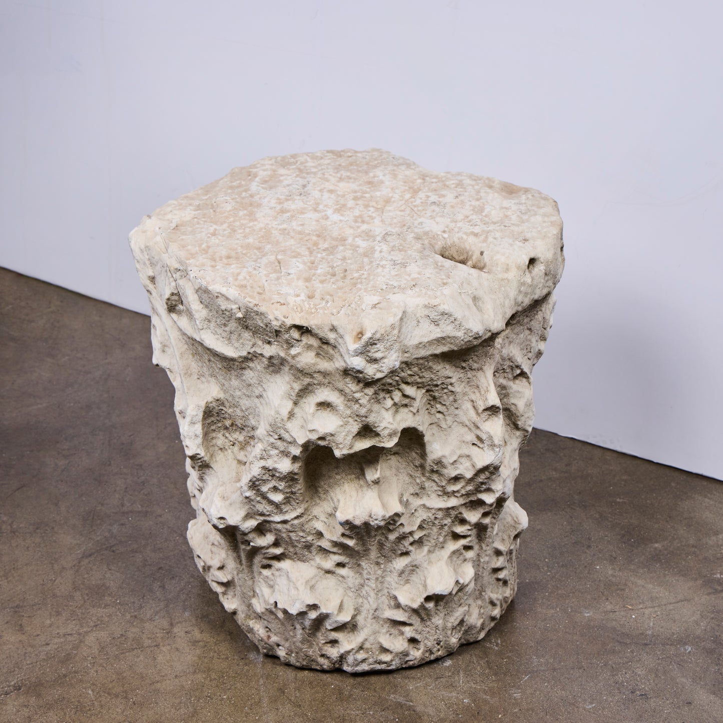 Roman Carrara Marble Capital Fragment — 5th Century