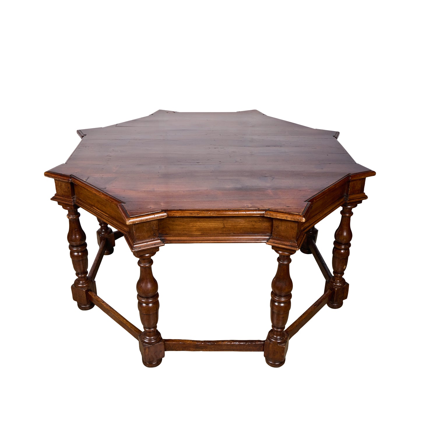 19th Century Tuscan Octagonal Shaped Walnut and Pine Table