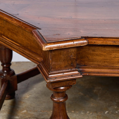 19th Century Tuscan Octagonal Shaped Walnut and Pine Table