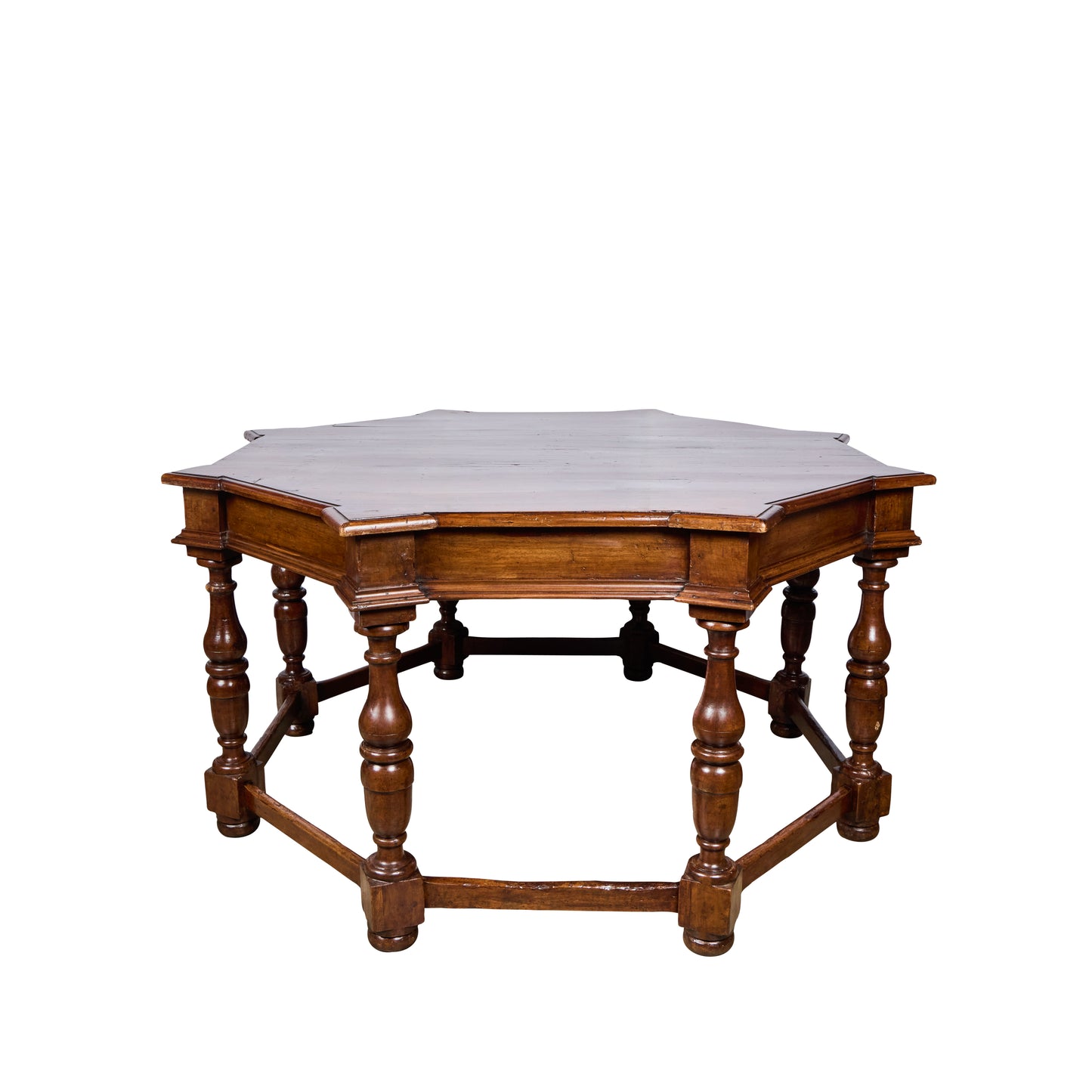 19th Century Tuscan Octagonal Shaped Walnut and Pine Table