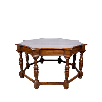 19th Century Tuscan Octagonal Shaped Walnut and Pine Table