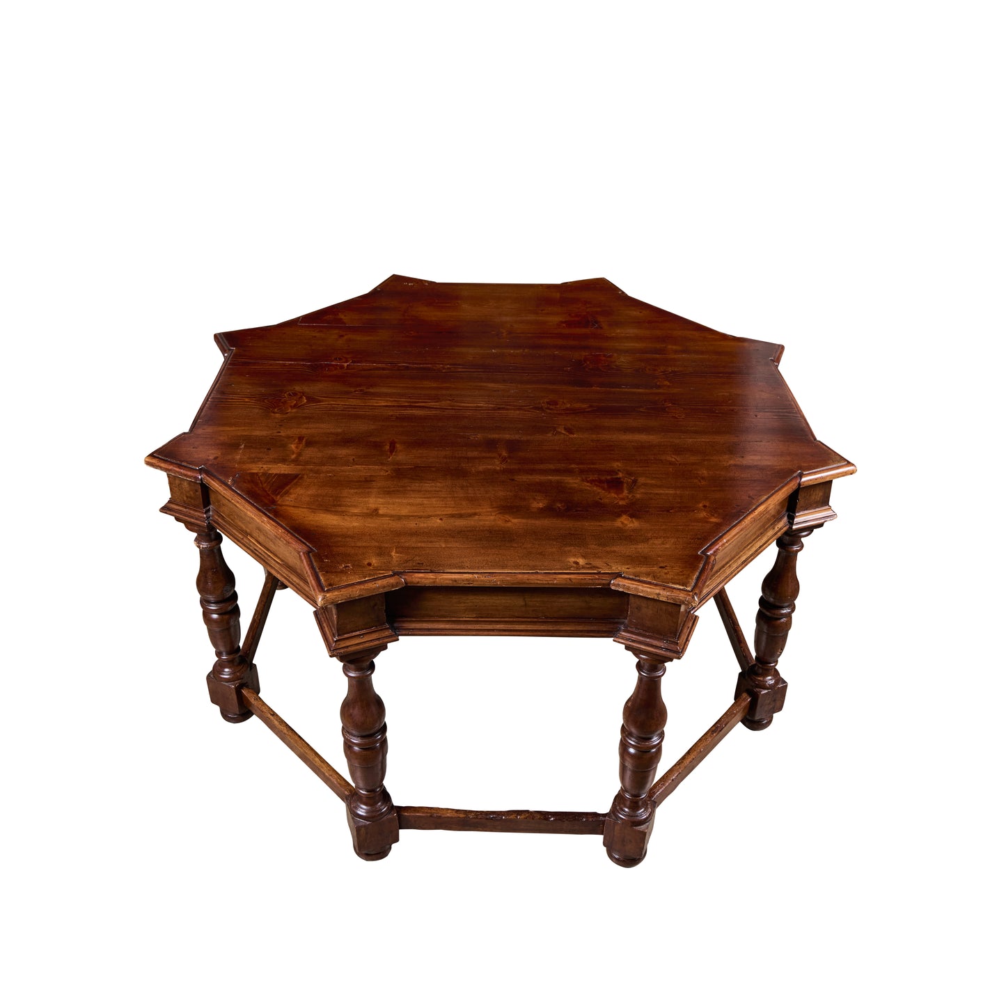 19th Century Tuscan Octagonal Shaped Walnut and Pine Table