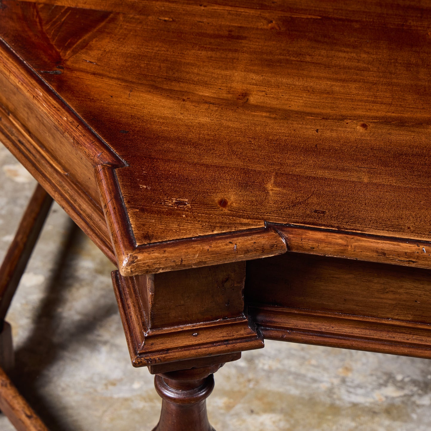 19th Century Tuscan Octagonal Shaped Walnut and Pine Table