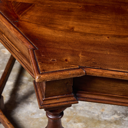 19th Century Tuscan Octagonal Shaped Walnut and Pine Table