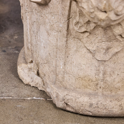 17th Century Italian Hand-Carved Stone Capital Fragment