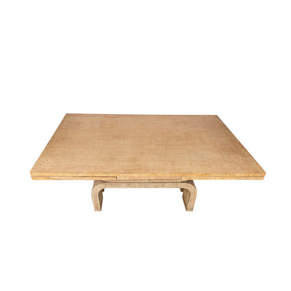 Chic Solid Bleached Oak Extension Dining Table — France, 1940s