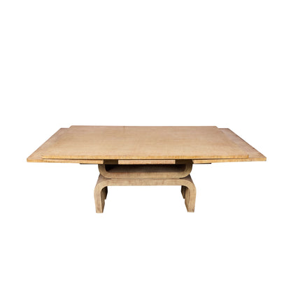 Chic Solid Bleached Oak Extension Dining Table — France, 1940s