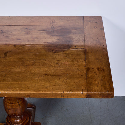 Italian Walnut Trestle Table — 19th Century