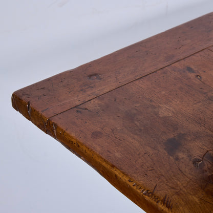Italian Walnut Trestle Table — 19th Century