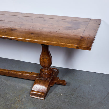 Italian Walnut Trestle Table — 19th Century