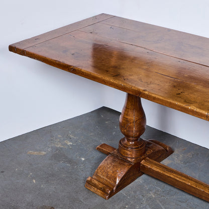 Italian Walnut Trestle Table — 19th Century