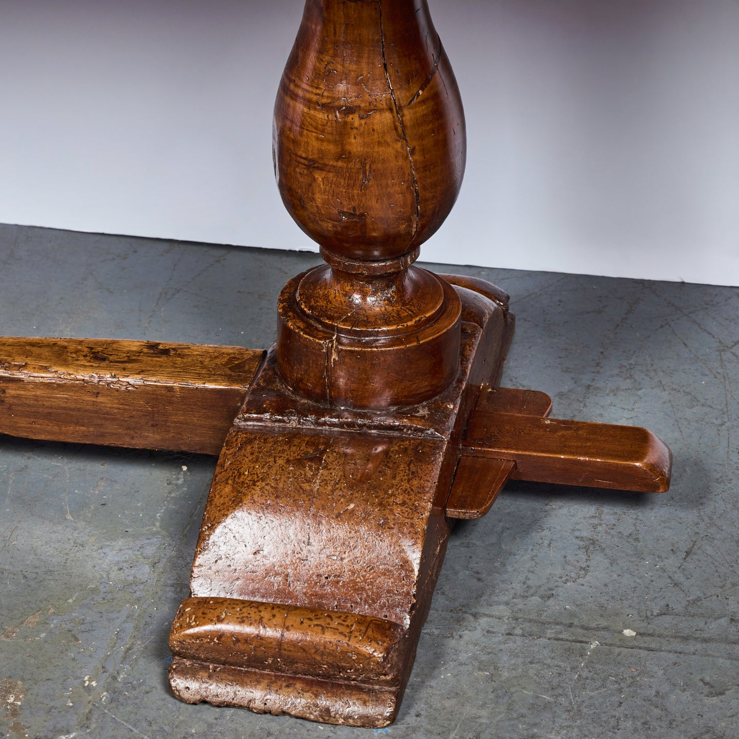 Italian Walnut Trestle Table — 19th Century