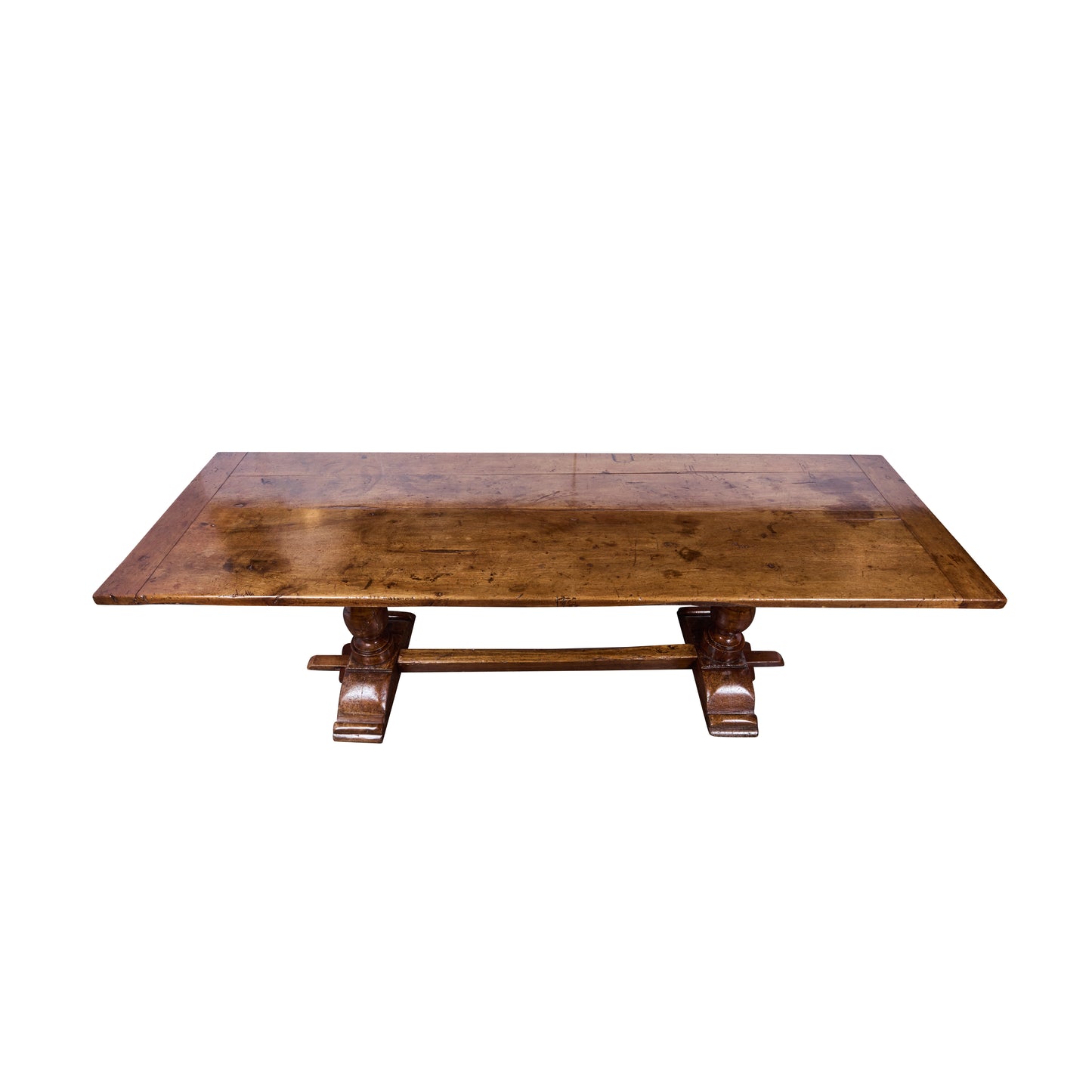 Italian Walnut Trestle Table — 19th Century