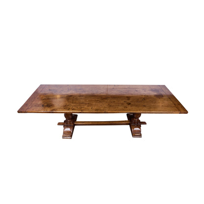 Italian Walnut Trestle Table — 19th Century
