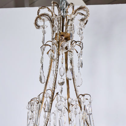 Italian Pear-Shaped Tôle and Crystal Chandelier — 12 Lights, Circa 1880