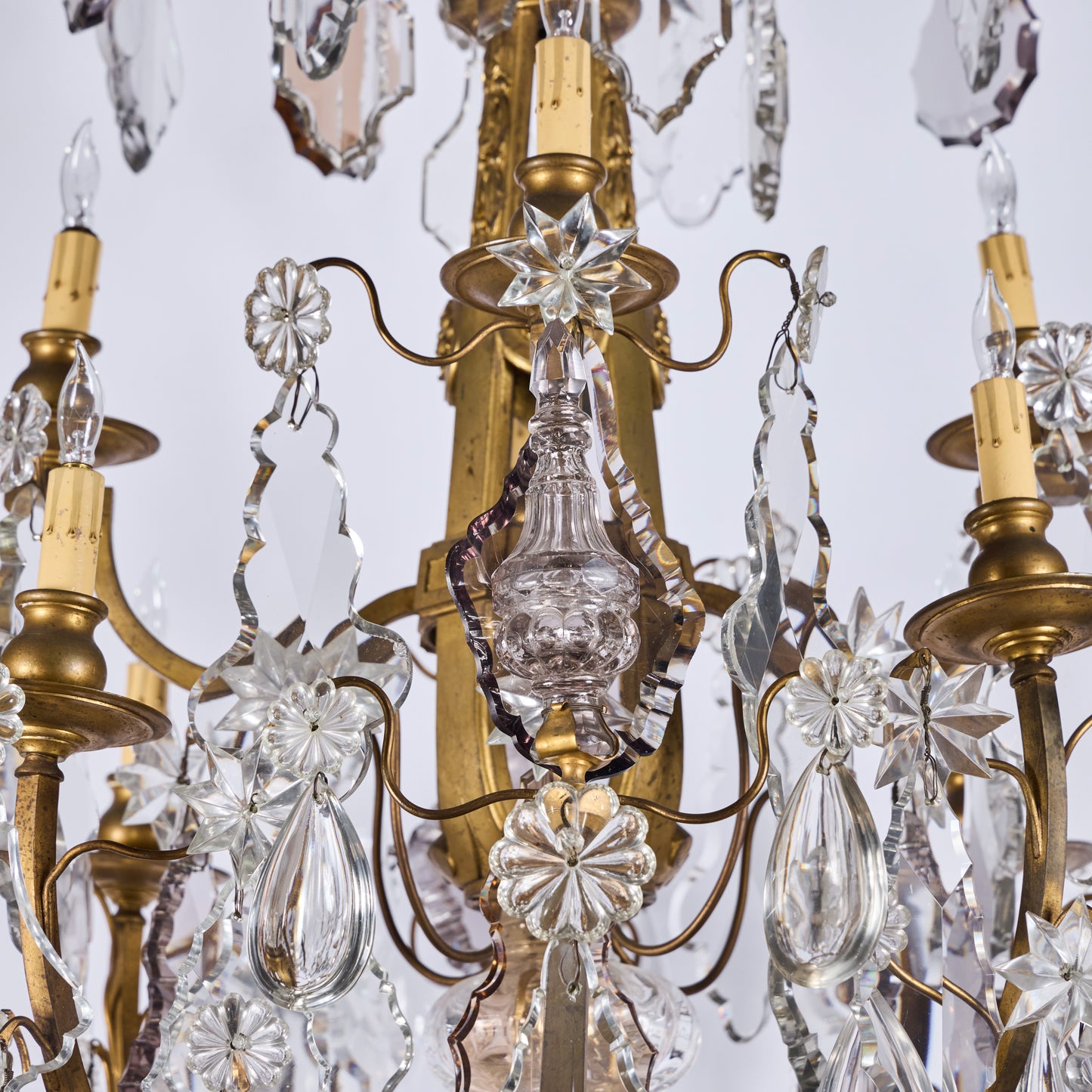 French Gilded Bronze and Crystal Chandelier  - Circa 1880