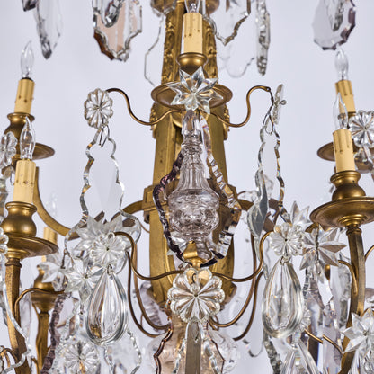 French Gilded Bronze and Crystal Chandelier  - Circa 1880