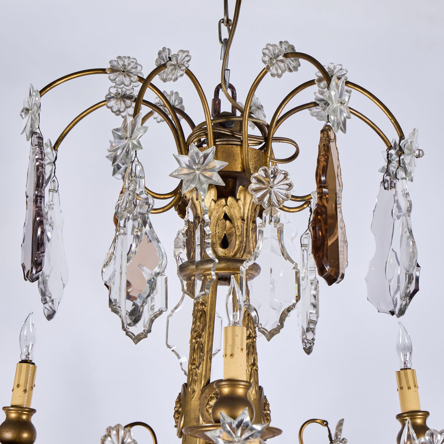 French Gilded Bronze and Crystal Chandelier  - Circa 1880