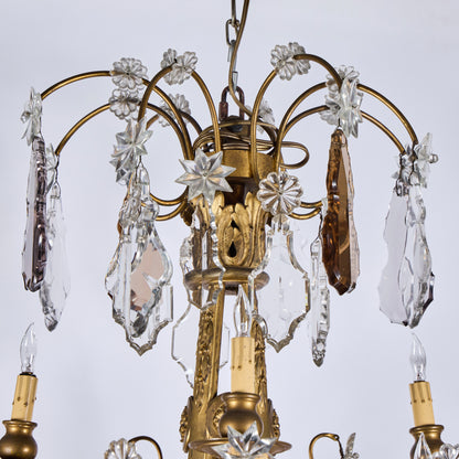 French Gilded Bronze and Crystal Chandelier  - Circa 1880