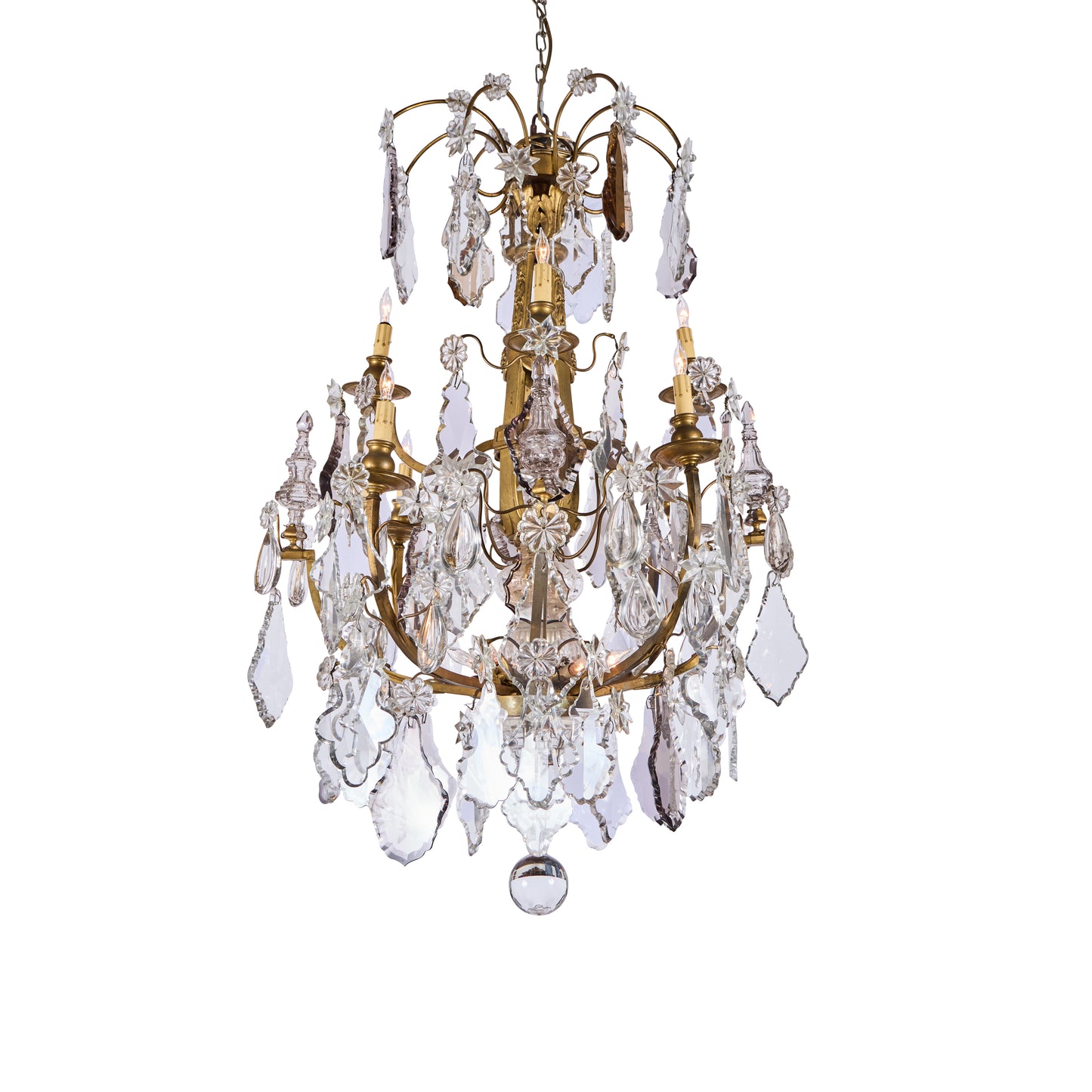 French Gilded Bronze and Crystal Chandelier  - Circa 1880