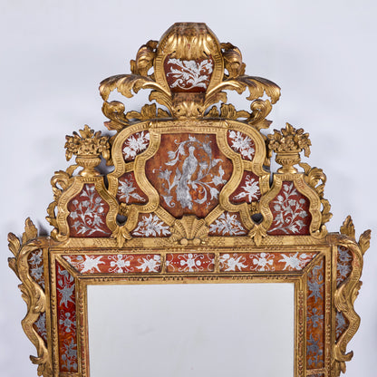Italian Hand-Carved and Gilded Églomisé Mirror — 1920s