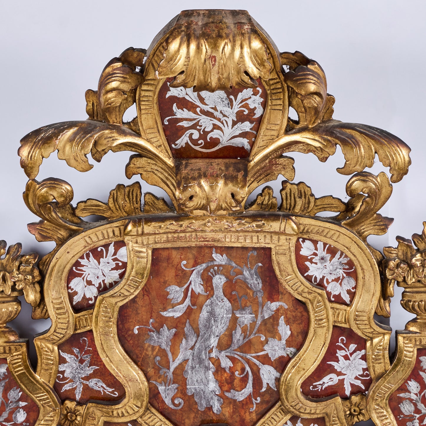 Italian Hand-Carved and Gilded Églomisé Mirror — 1920s