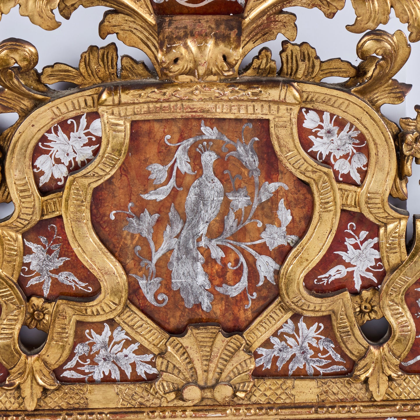 Italian Hand-Carved and Gilded Églomisé Mirror — 1920s