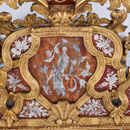 Italian Hand-Carved and Gilded Églomisé Mirror — 1920s