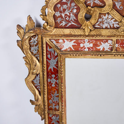 Italian Hand-Carved and Gilded Églomisé Mirror — 1920s