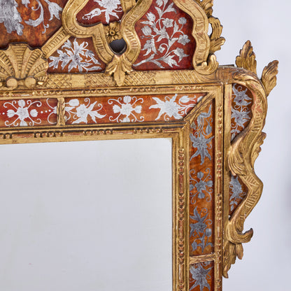 Italian Hand-Carved and Gilded Églomisé Mirror — 1920s