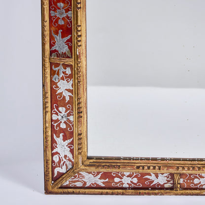 Italian Hand-Carved and Gilded Églomisé Mirror — 1920s