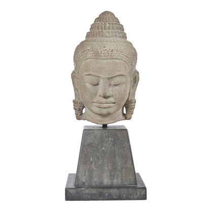 Cast Stone Head of a Bodhisattva