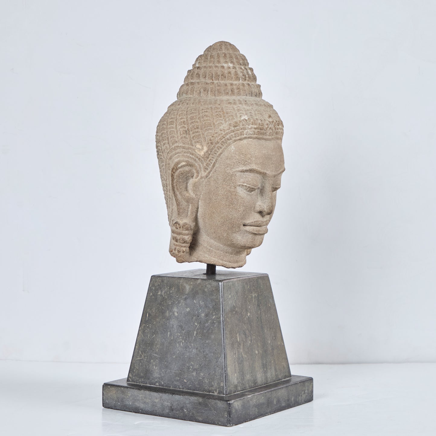 Cast Stone Head of a Bodhisattva