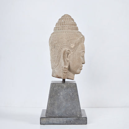 Cast Stone Head of a Bodhisattva