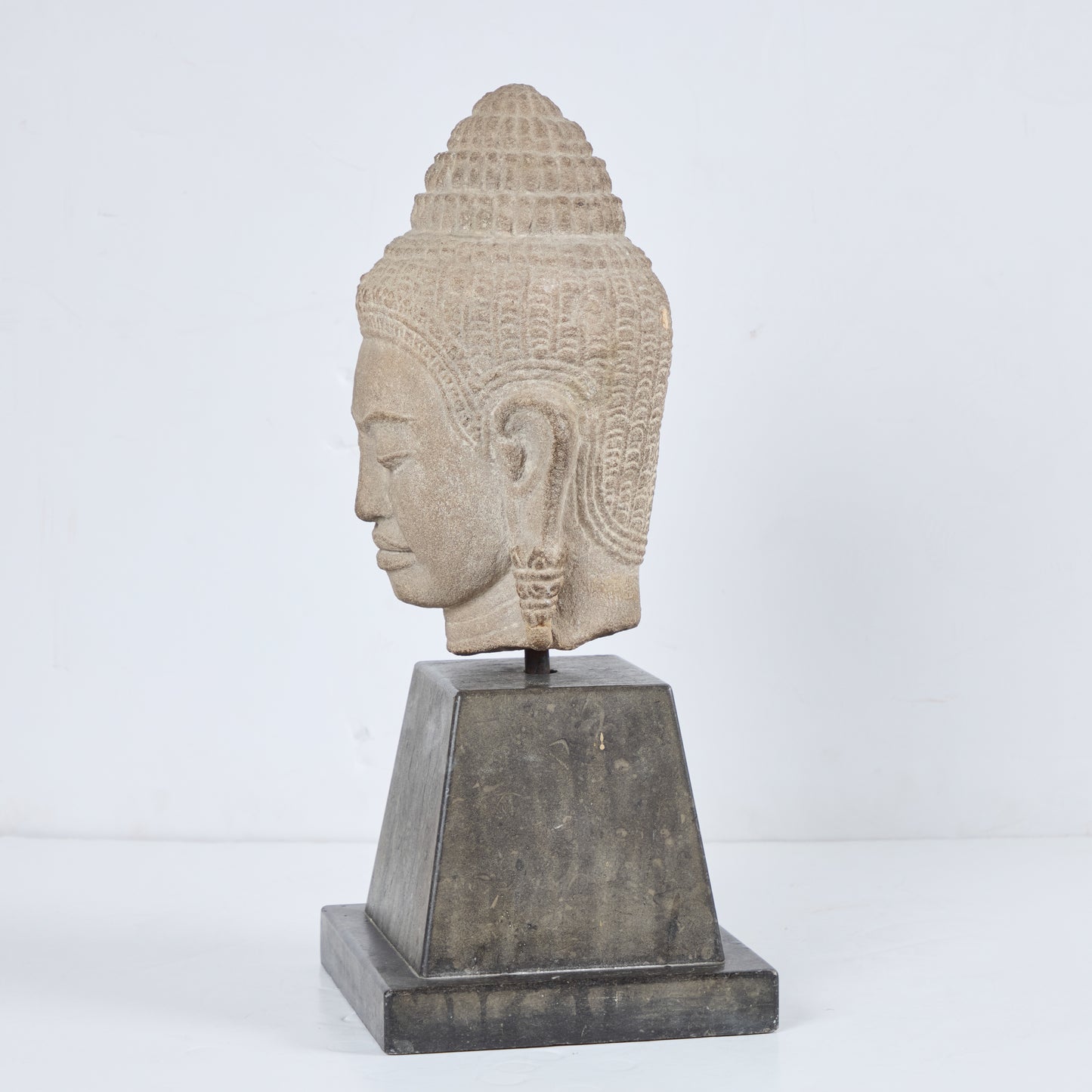 Cast Stone Head of a Bodhisattva