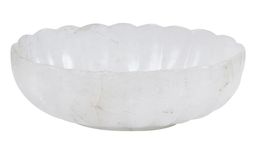 Oval Rock Crystal Scolloped Edge Bowl