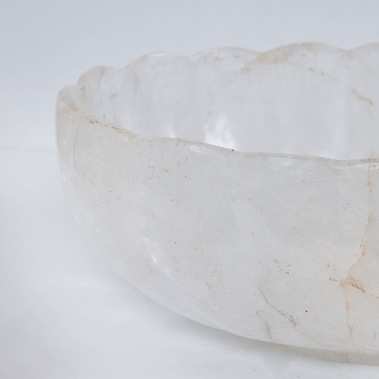 Oval Rock Crystal Scolloped Edge Bowl