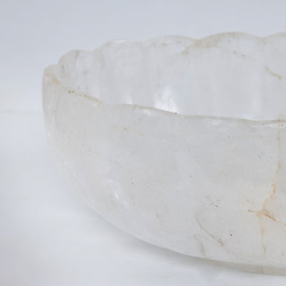 Oval Rock Crystal Scolloped Edge Bowl