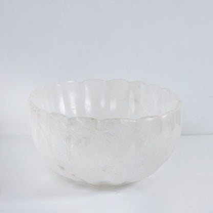 Oval Rock Crystal Scolloped Edge Bowl