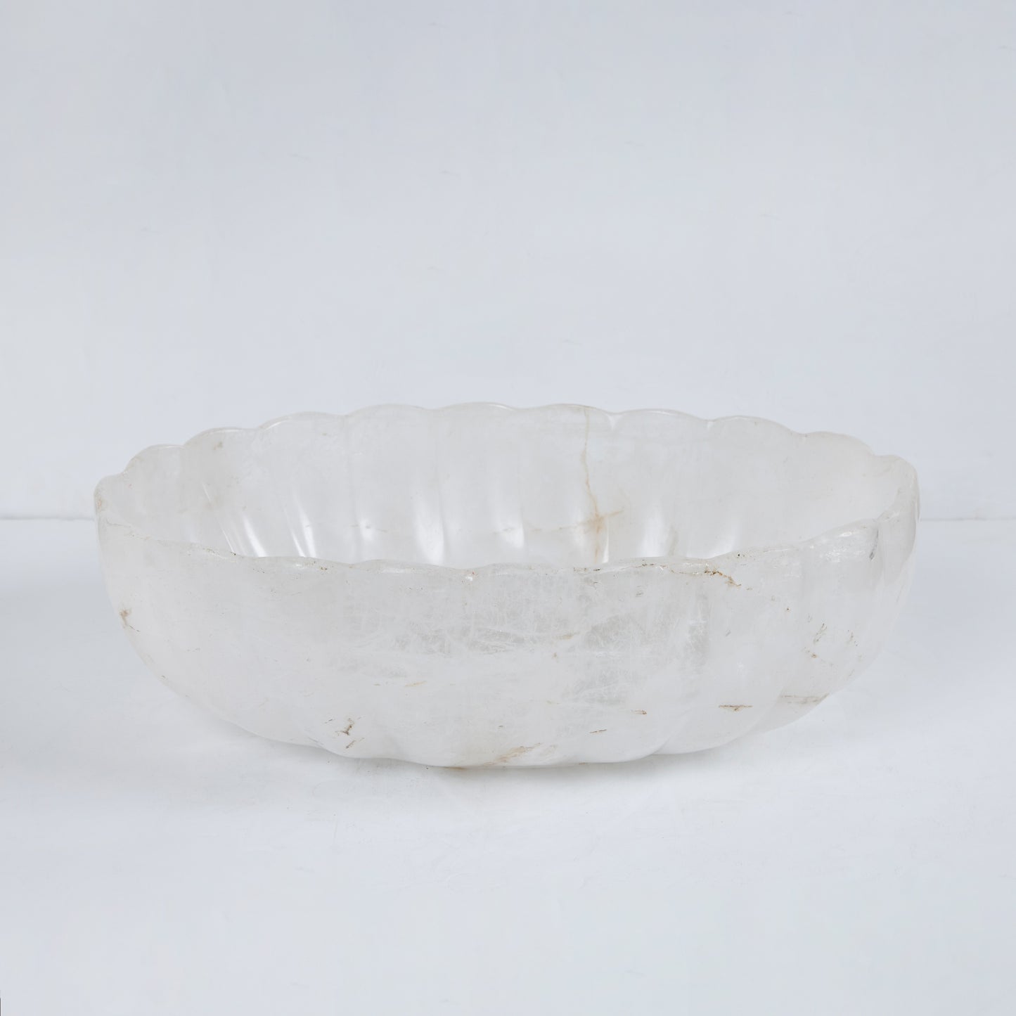 Oval Rock Crystal Scolloped Edge Bowl