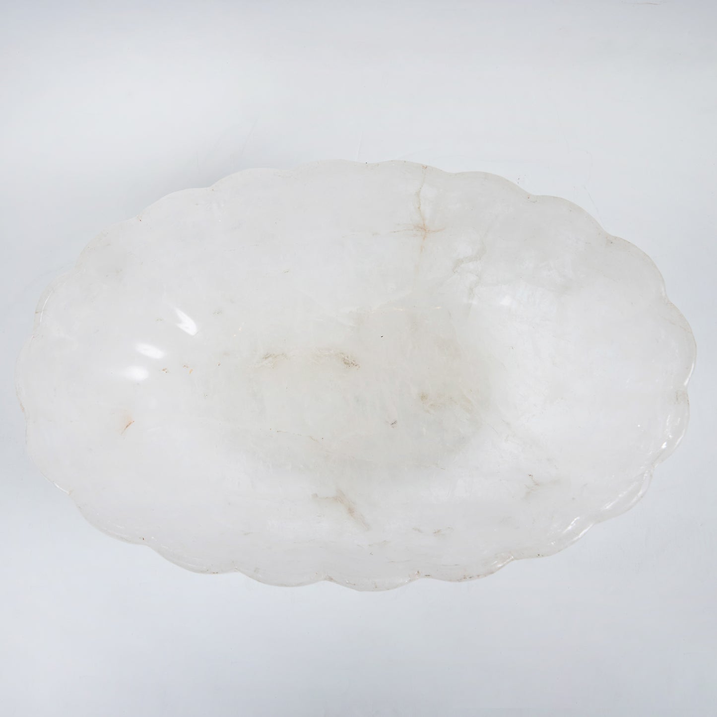 Oval Rock Crystal Scolloped Edge Bowl