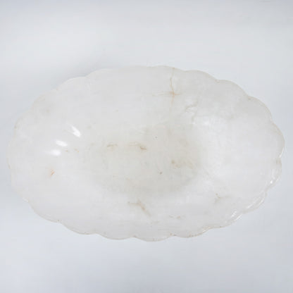 Oval Rock Crystal Scolloped Edge Bowl