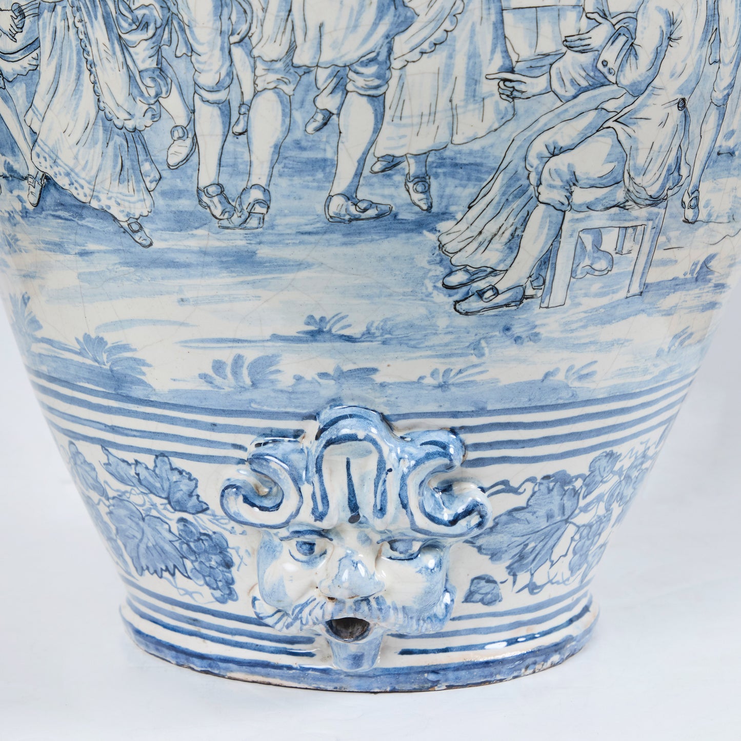 Large Faience Covered Wine Jug