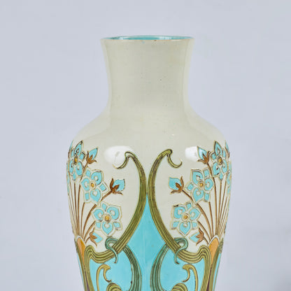 Pair French Deco Style Majolica Vases