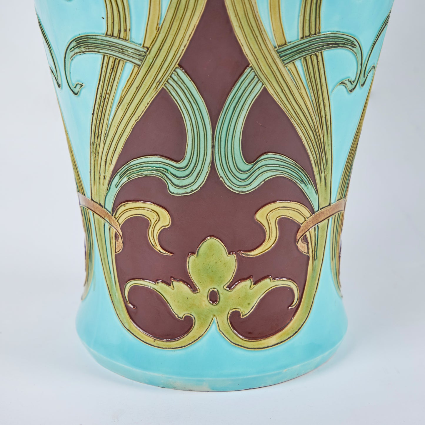 Pair French Deco Style Majolica Vases