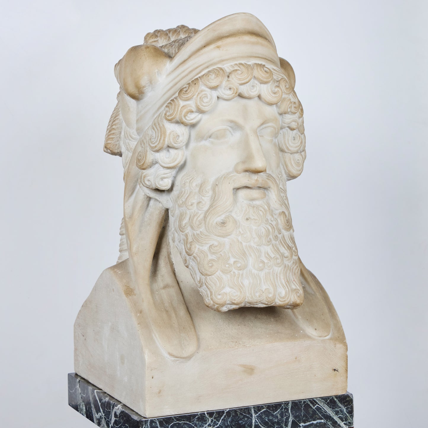 Double Janus Carrara Marble Sculpture